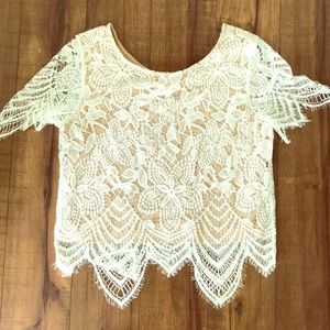 Express size S white lace blouse/top